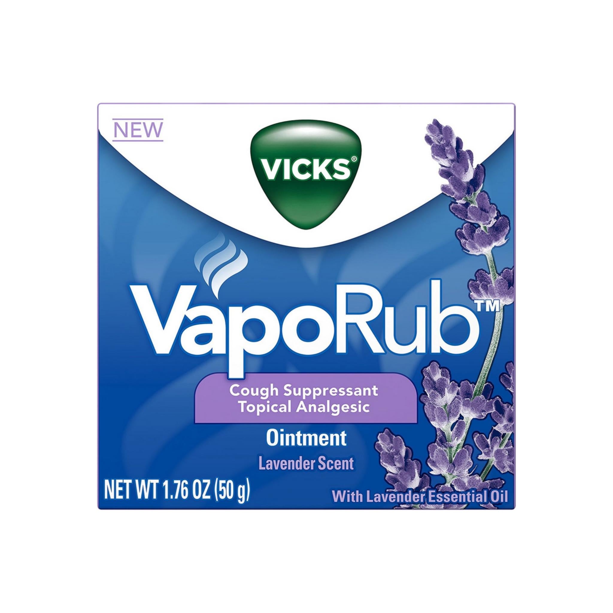 Vicks Vaporub Cough Suppressant Ointment, Lavender 1.76 Oz